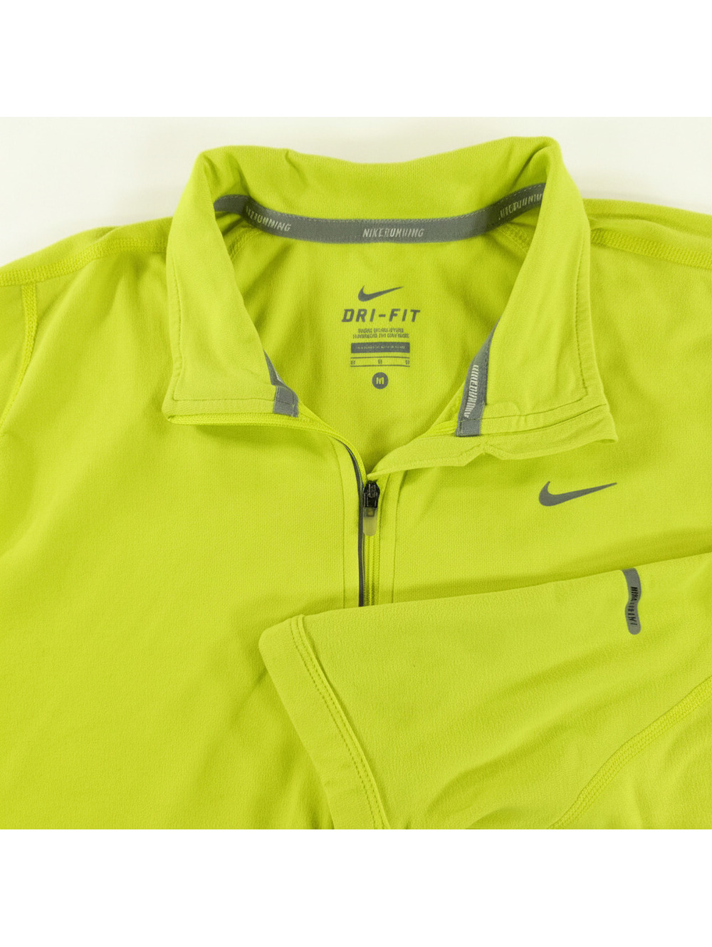 Nike Dri-Fit Men's Running Pullover Medium Yellow Reflective Activewear